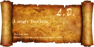 Langh Dorina névjegykártya